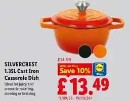 Lidl Silvercrest cast iron casserole dish offer