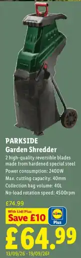 Lidl Parkside Garden Shredder offer