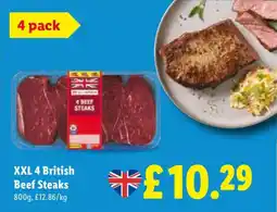 Lidl XXL 4 British Beef Steaks offer