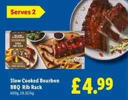 Lidl Slow Cooked Bourbon BBQ Rib Rack offer