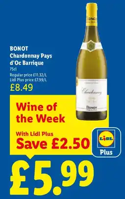 Lidl Bonot chardonnay pays d'oc barrique offer