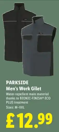 Lidl Parkside men's work gilet offer