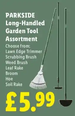 Lidl Parkside long-handled garden tool assortment offer