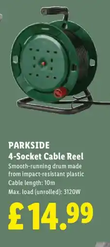 Lidl Parkside 4-Socket Cable Reel offer