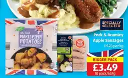 Aldi Pork & Bramley Apple Sausages offer