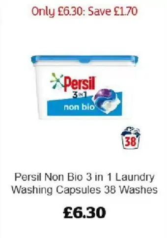 Sainsbury's Persil Non Bio 3 in 1 laundry Washing Capsules 38 Washes offer