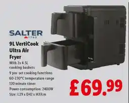 Lidl SALTER 9L VertiCook Ultra Air Fryer offer