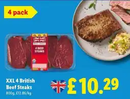 Lidl XXL 4 British Beef Steaks offer