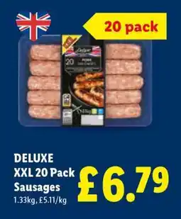 Lidl DELUXE XXL 20 Pack Sausages offer