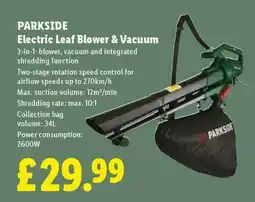 Lidl Parkside Electric Leaf Blower & Vacuum offer