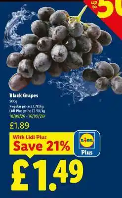 Lidl Black Grapes offer