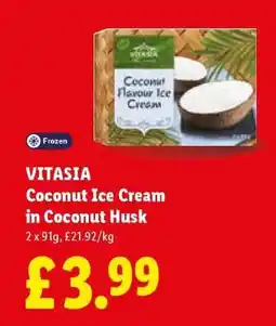 Lidl VITASIA Coconut Ice Cream in Coconut Husk offer