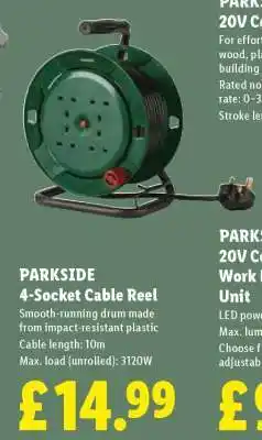 Lidl Parkside 4-Socket Cable Reel offer