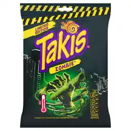 Iceland Takis Limited Edition Zombie Habanero, Cucumber and Lime Flavour Corn Snack 180g offer
