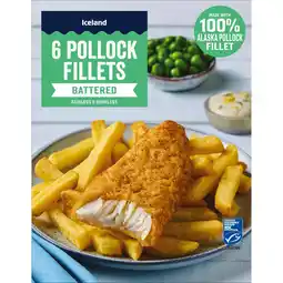 Iceland Iceland 6 Battered Pollock Fillets 600g offer