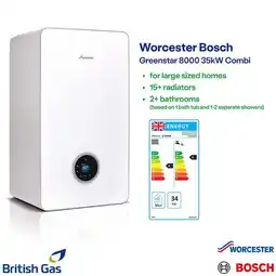 Costco Worcester Bosch 8000 36kW Combi Boiler Installed by British Gas offer