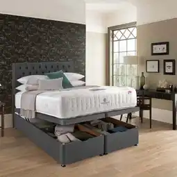 Costco Pocket Spring Bed Company Pemberley Mattress & Grey Full Ottoman Divan in 3 Sizes offer