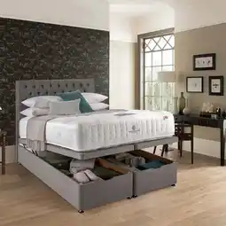 Costco Pocket Spring Bed Company Pemberley Mattress & Light Grey Full Ottoman Divan in 3 Sizes offer
