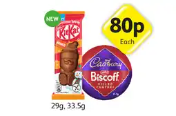 Londis KitKat Orange, Cadbury Biscoff Filled Centre offer