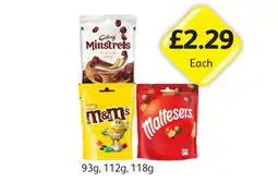 Londis Galaxy Minstrels, M&M Peanuts, Maltesers offer