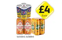 Londis Fosters Shandy, Cruzcampo Orange, Crumpton Oaks offer