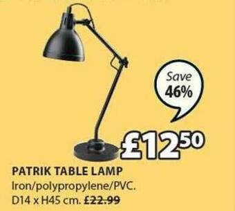JYSK Patrik Table Lamp offer
