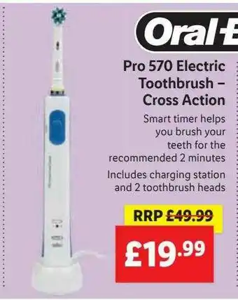 Lidl Pro 570 Electric Toothbrush-cross Action offer