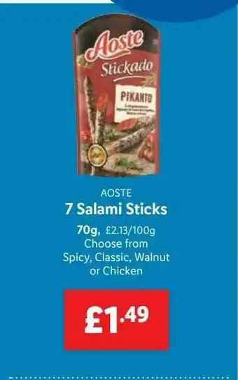 Lidl 7 Salami Sticks offer