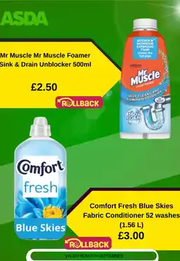Asda Mr Muscle sink & drain unblocker offer