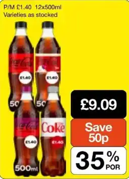 Booker Wholesale Coca-Cola soft drinks offer