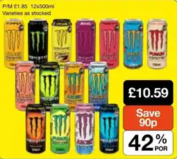Booker Wholesale Monster energy drinks offer