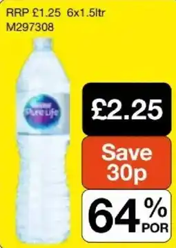 Booker Wholesale Pure Life water offer