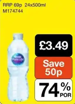 Booker Wholesale Pure Life water offer