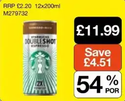 Booker Wholesale Starbucks doubleshot espresso offer