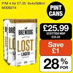 Booker Wholesale Brewdog lost lager offer