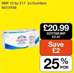 Booker Wholesale Peroni light lager offer