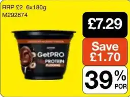 Booker Wholesale Getpro protein pudding offer
