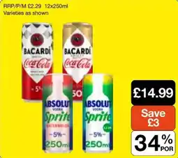 Booker Wholesale Bacardi Coca-Cola Absolut Vodka Sprite offer