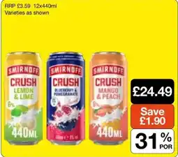 Booker Wholesale Smirnoff crush offer