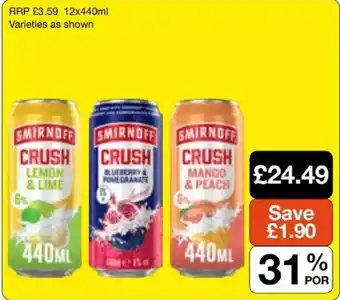 Booker Wholesale Smirnoff crush offer