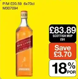 Booker Wholesale Johnnie Walker red label offer