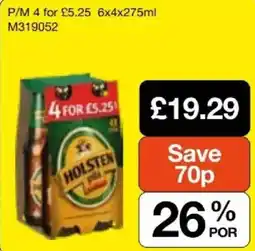 Booker Wholesale Holsten pils offer