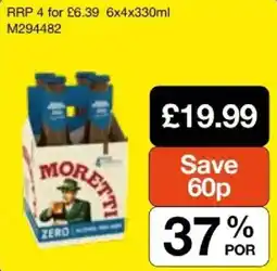Booker Wholesale Moretti zero offer