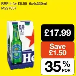 Booker Wholesale Heineken 0.0 offer
