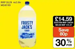 Booker Wholesale Frosty Jack's cider offer