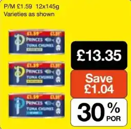 Booker Wholesale Princes tuna chunks offer