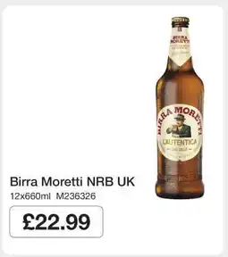 Makro Birra Moretti NRB UK offer
