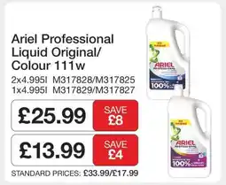 Makro Ariel Professional Liquid Original/Colour 111w offer