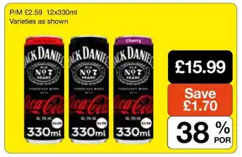 Jack Daniel's & Coca-Cola 12x330ml