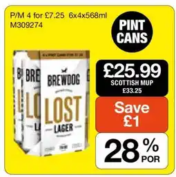 Makro Brewdog Lost Lager offer